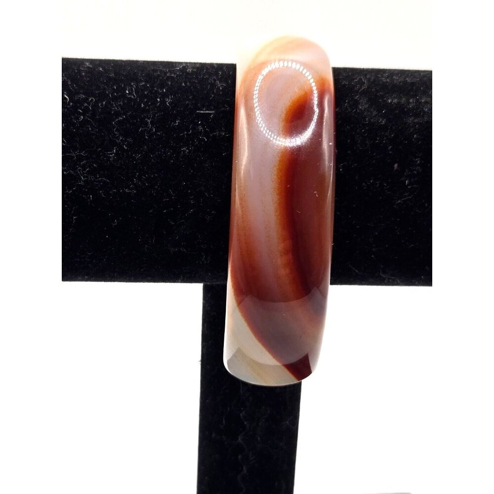 Vintage Natural Agate Cuff Bracelet in beautiful Satin Box 33g 6 inches - Picture 4 of 6